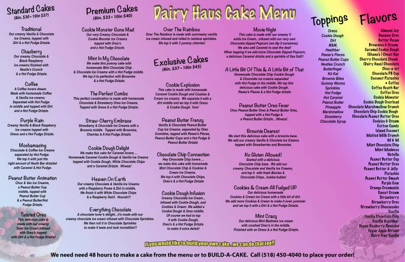 Ice Cream Cakes Dairy Haus Saratoga